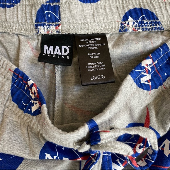 Mad Engine NASA Lounging Pants - Grey with Blue Logos, Size Large - Picture 4 of 4